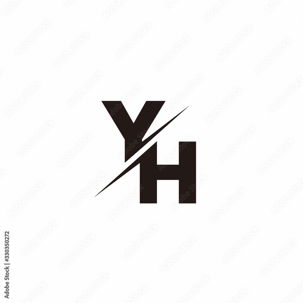 Logo Monogram Slash concept with Modern designs template letter YH ...