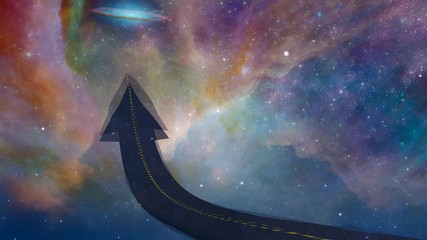 Wall Mural - Highway to space in arrow shape