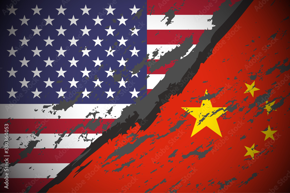 Usa Vs China Flags Vector Illustration Stock Vector Adobe Stock Usa Vs China Flags Vector Illustration Stock Vector Adobe Stock