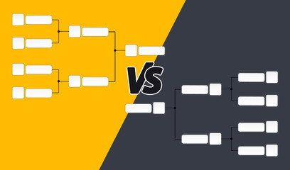 Tournament bracket templates. Playoffs schedule template. Creative Design Tournament Bracket. Blank tournament bracket.vector illustration.