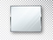 Mirror square isolated. Realistic mirror frame, white mirrors template. Realistic 3D design for interior furniture. Reflecting glass surfaces isolated