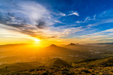 Wall Mural - Silhouetted Peaks at Sunset 