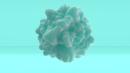 Wall Mural - 3d Looped abstract sphere with bulging. Wavy surface with ripples. Trendy monochrome texture, isolated ball with convexity, cell motion graphic design, animated elastic texture.