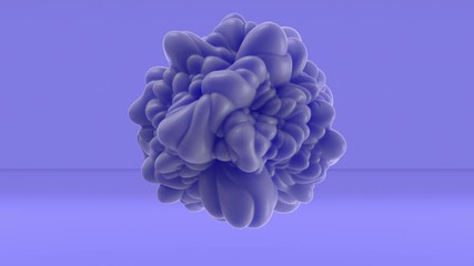 Wall Mural - 3d Looped abstract sphere with bulging. Wavy surface with ripples. Trendy monochrome texture, isolated ball with convexity, cell motion graphic design, animated elastic texture.