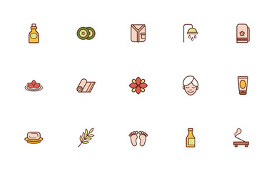 Sticker - bundle of spa line and fill style icons