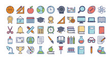 Set Of Icons Teachers Day, Line And Fill Style Icon