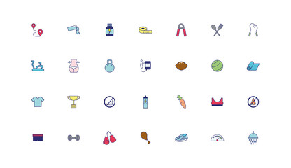 Sticker - bundle of healthy lifestyle icons