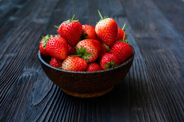 Wall Mural - Strawberry. Fresh organic berries macro. Fruit background