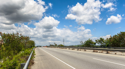 road and blue sky