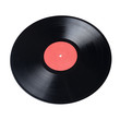 © Kuzmick - 12-inch vinyl record with red label isolated.