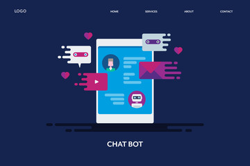 Wall Mural - chatbot, digital assistant, artificial intelligence, future marketing automation, customer support a