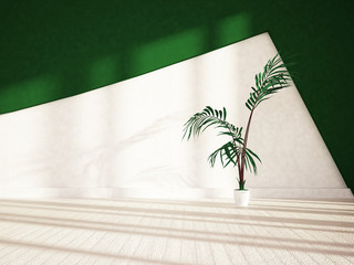 Wall Mural - green plant in the room, 3d