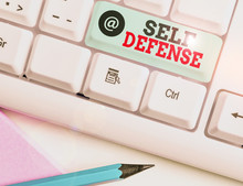 Text Sign Showing Self Defense. Business Photo Text The Act Of Defending One S Is Demonstrating When Physically Attacked