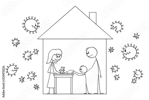 pics Cartoon Stick House Drawing adobe stock