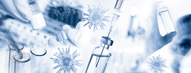 Wall Mural - corona virus and research