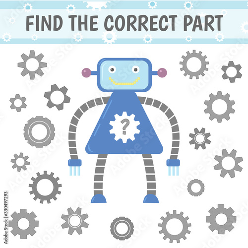 Photographie Educational game for children find the correct gear