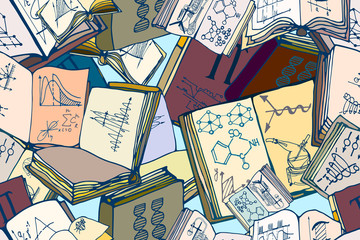 Wall Mural - abstract school, science or educationillustration. hand drawn.]
