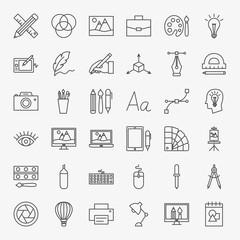 Poster - Designer Line Icons Set