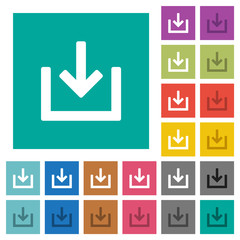 Poster - Import item square flat multi colored icons