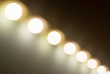 Blurry Warm Lights Bokeh Seen From A Diagonal Perspective