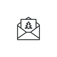 Fototapete - Christmas envelope icon template color editable