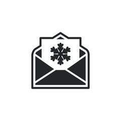 Fototapete - Christmas envelope icon template color editable