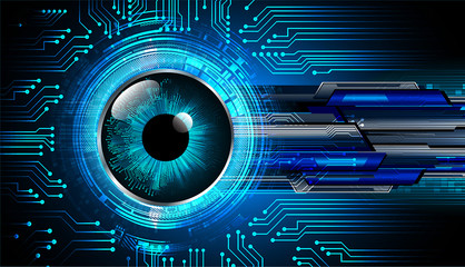 Blue eye cyber circuit future technology concept background