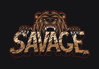 Sticker - Desert style Savage vintage lettering template