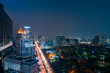 © VideoFlow - Night view of Bangkok city. The calm night over the biggest town of Thailand.
