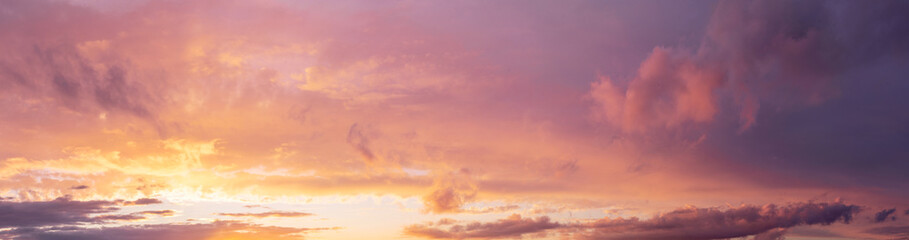Wall Mural - panorama sunset with dramatic clouds