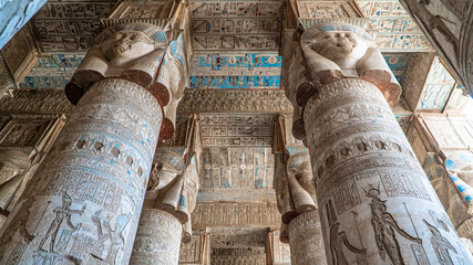 dendera temple or temple of hathor. egypt. dendera, denderah, is a small town in egypt. dendera temp