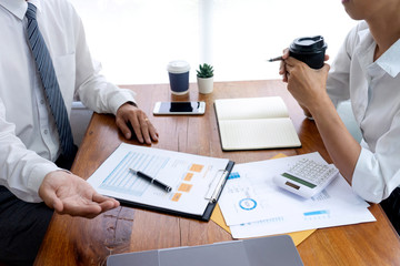 Canvas Print - business team during meeting conference