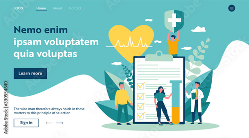 Fotografía Patients and doctor advertising health insurance