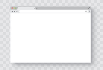 Browser window. Realistic blank browser window with shadow. Empty web page mockup - stock vector.