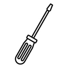 Poster - Line phone screwdriver icon. Outline line phone screwdriver vector icon for web design isolated on white background