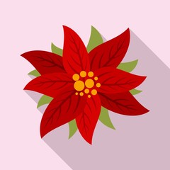 Poster - Blossom poinsettia icon. Flat illustration of blossom poinsettia vector icon for web design