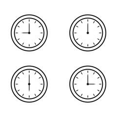 Wall Mural - time and clock icon set. isolated on white, vector illustration