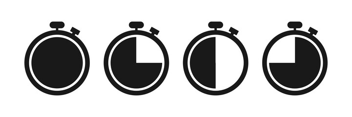 Wall Mural - set of timer vector icons