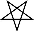 Standard inverted black five-pointed star or pentagram. Flat illustration. Halloween.