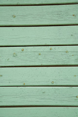 Wall Mural - old green painted boards with nails