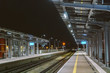 © Elizaveta - Train station at Gdansk airport GDN in Poland. railway platform of Lech Walesa Airport in Gdansk, Poland. Gdansk Airport lotnisko train station. Platform of Pomeranian Metropolitan Railway at night