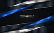 Modern futuristic background vector on layer blue with dark navy and shadow black space with abstract style design.