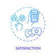 © bsd studio - Satisfaction concept icon. Social approval rates, brand credibility idea thin line illustration. Audience retention and customer loyalty. Vector isolated outline RGB color drawing