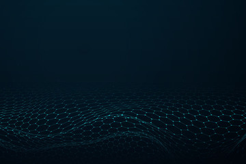 Wall Mural - abstract hexagonal pattern design of technology futuristic artwork background. illustration vector e
