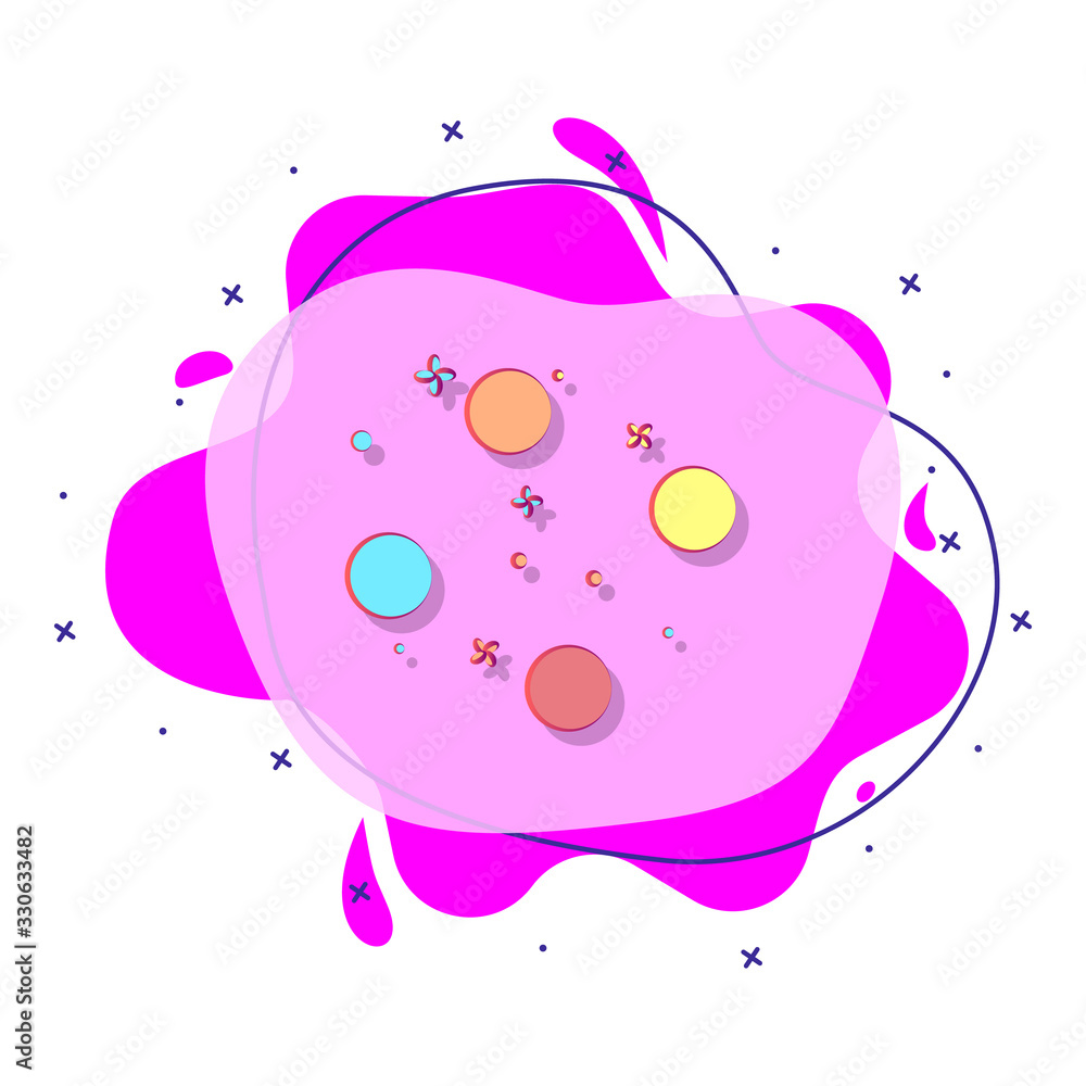 Orbs colored liquid bacdge icon. Simple color vector of circus icons ...