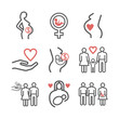 © prockopenko - Surrogacy line icons set. Vector signs for web graphics