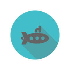 Sticker - Viking ship long shadow icon. Simple glyph, flat vector of transport icons for ui and ux, website or mobile application