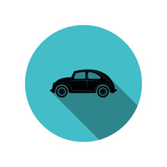 Sticker - Car long shadow icon. Simple glyph, flat vector of transport icons for ui and ux, website or mobile application