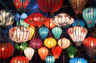 Traditional lamps in Old Town Hoi An, Central Vietnam.