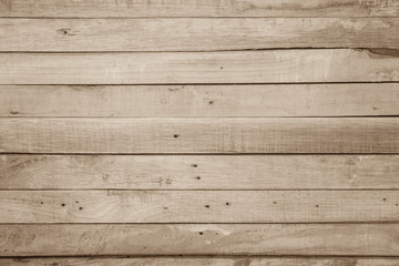 Poster - Brown Wood texture background. Wood planks old of table top view and board wooden nature pattern are grain hardwood panel floor. Design timber vintage wall textured material for banner copy space.